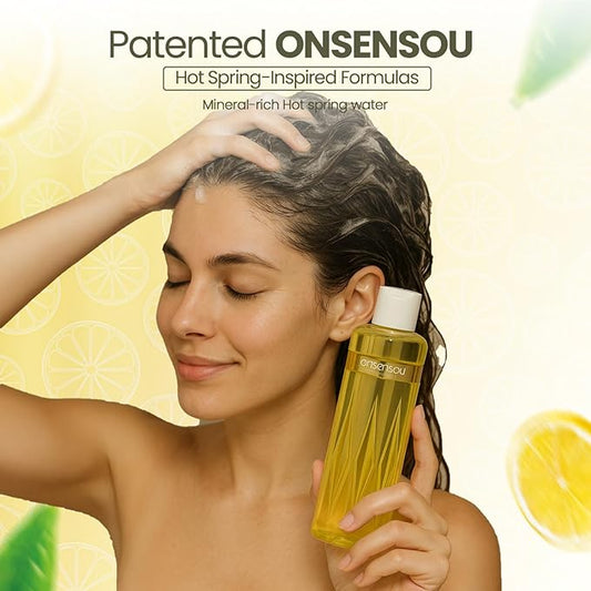 Natural Shampoo for Women, Anti Frizz Shampoo for Men with Hot Spring Yeast, Green Algae, Amino Acids & Vitamins from Japan, Paraben & Sulfate Free SHAMPOO 10.1 Fl Oz KABOSU CITRUS