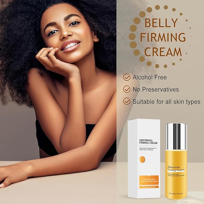 B Flat Belly Firming Cream - Stretch Mark Treatment - Clean and Gentle Belly Cream - Skin Tightening Cream for Cellulite for Stomach Mark & Thighs & Butt, Moisturizing Lifting Body Lotion