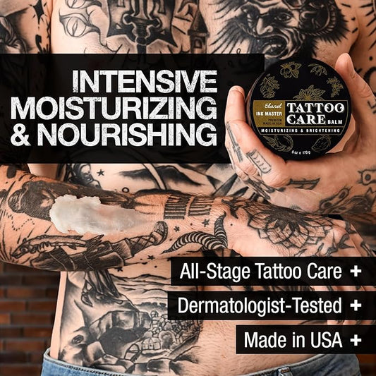 Ebanel Tattoo Balm 6oz, Premium Tattoo Aftercare Cream Brightener Ink Color Enhancing Butter Moisturizer with Herbal Essences and Essential Oils, All-Stage Tattoos Ointment After Care Kit Supplies