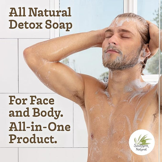 Southern Natural Dead Sea Mud & Charcoal Goat Milk Soap Bar – Face and Body Soap for Sensitive Skin with Peppermint Essential Oil, 4 oz (1 Bar)