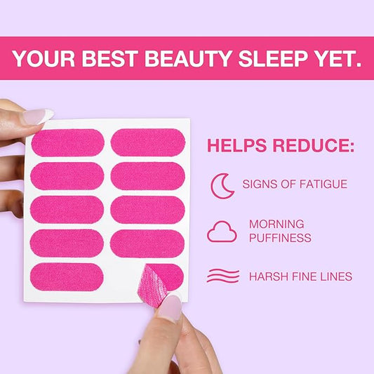 Overnight Anti Wrinkle Patches for Women - Japanese Face Tape for Forehead, Smile Lines - Pre-Cut Kinesiology Face Tape in 2 Sizes - Skin Safe, Latex-Free