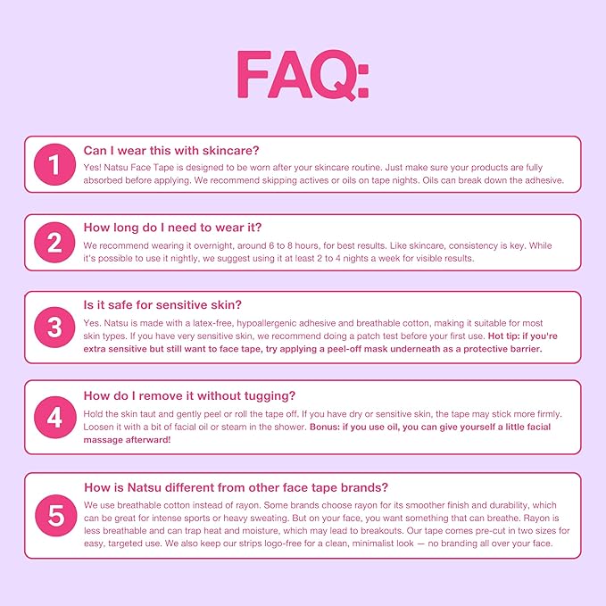 Overnight Anti Wrinkle Patches for Women - Japanese Face Tape for Forehead, Smile Lines - Pre-Cut Kinesiology Face Tape in 2 Sizes - Skin Safe, Latex-Free