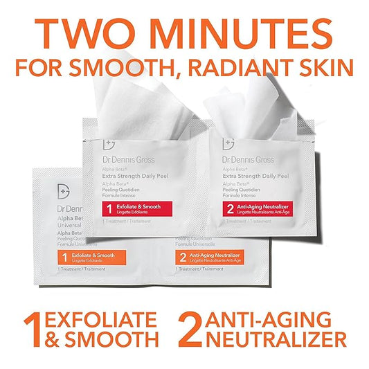 Dr Dennis Gross Peel Vault Kit – 30 Alpha Beta® Extra Strength Daily Peels + 60 Universal Daily Peels | 90 Total Treatments | $245 Value Limited Edition