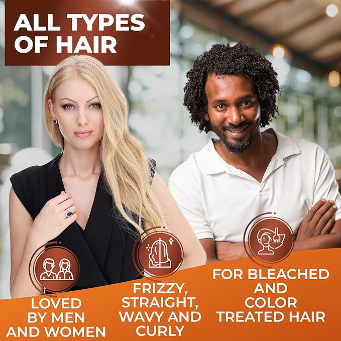 Moroccan Argan Oil Conditioner - Sulfate Free, Anti Frizz Hydrating Thickening Care for Women and Men - Deep Moisturizing Treatment for Color Treated, Curly, Frizzy, Damaged and Dry Hair