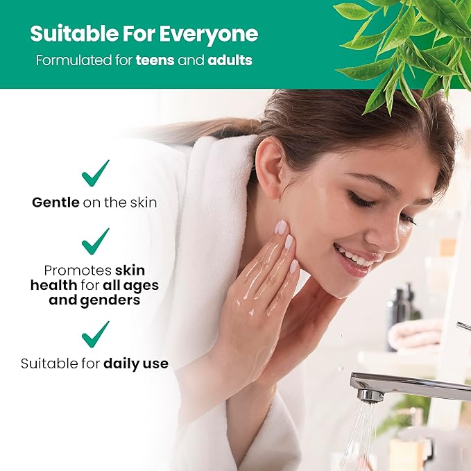 Apple Cider Vinegar Face Wash - Exfoliating Face Wash, Hydrating Gel Foaming Facial Cleanser, Fragrance Free, 6oz