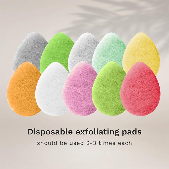 KOL Face Scrubber Pads, Rose Infused Exfoliating Facial Cleansing Sponges for Daily Face Wash and Makeup Removal, 6 Count
