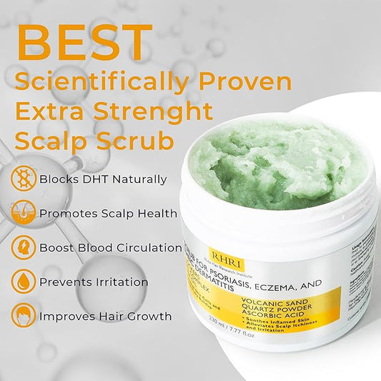 Anti Fungal Pre Shampoo Scalp Scrub for Psoriasis, Eczema & Seborrheic Dermatitis | DHT Blockers, Mineral Complex & Tea Tree Oil | Soothes Scalp and Promotes Hair Growth for Men & Women