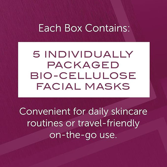 111SKIN Y Theorem Bio Cellulose Facial Mask for All Skin Types, Hydrating Face Mask with NAC Y2, Ectoin & Centella Asiatica, Enhances Skin Elasticity, Skincare Sheet Masks for Self Care, 5x 0.78 fl oz