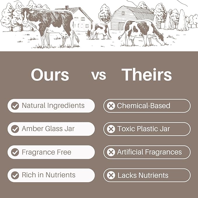 100% Grass-Fed Whipped Tallow Cream (Unscented) - Halal-Certified Beef Tallow with Organic Raw Honey & Cold-Pressed Olive Oil - Natural Face & Body Moisturizer for Dry, Sensitive Skin, 4 oz