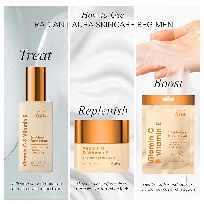 Face Serum with Vitamin C & E โ Korean Anti-Aging Serum for Dark Spots, Wrinkles & Fine Lines โ Brightening & Hydrating for Smooth, Radiant Skin โ 2 Fl. Oz