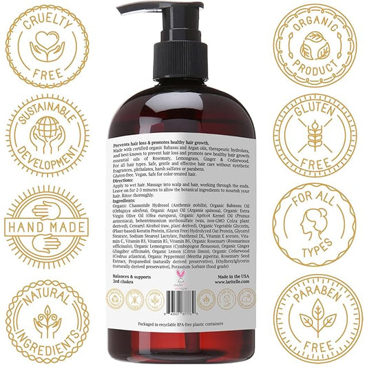 Organic Anti-Thinning Conditioner Diamond Strong 16 oz. Rosemary, Ginger, Cedarwood. Promotes Hair Growth, Prevents Hair Loss GF