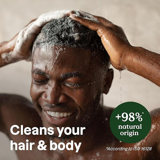 ATTITUDE 2-in-1 Body Wash and Hair Shampoo, EWG Verified Shower Gel, Dermatologically Tested, Made with Naturally Derived Ingredients, Vegan Personal Care, Bergamot and Ylang Ylang, 16 Fl Oz