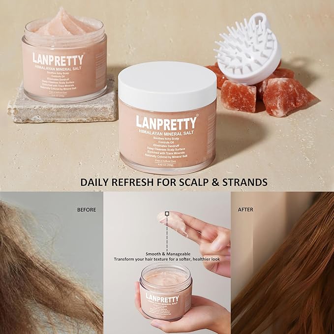 Scalp Scrub & Exfoliator with Mineral Salt | Deep Cleansing & Oil Control | Flake-Free Scalp Treatment for Itch Relief & Smoother Hair | 8.82 oz