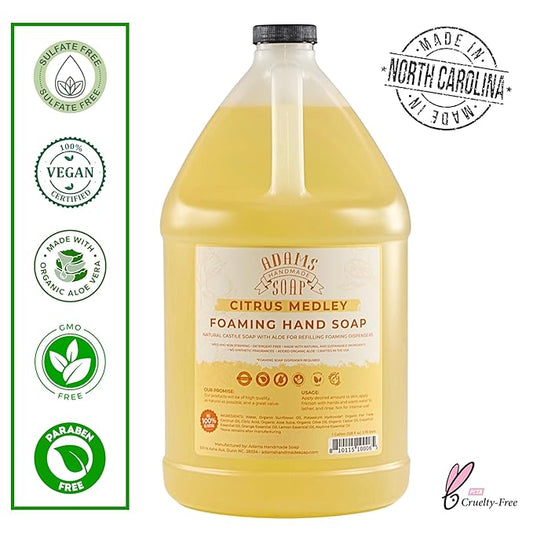 Adams Handmade Soap Liquid Foaming Soap 1 Gal - Citrus Medley (Pack of 4)