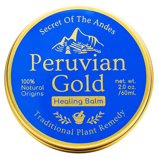 Peruvian Gold | All Purpose Healing Balm | Scars, Eczema, Facial Moisturizer Cream, Dry Skin, Hair, Sun Burns | All Organic Fair Trade Ingredients (2 Fl Oz) 2 Ounces Sustainably sourced ingredients