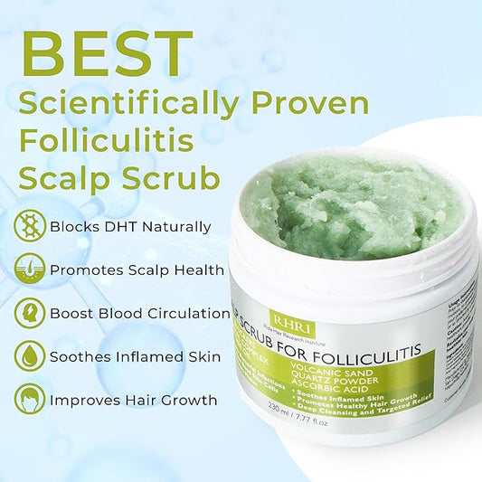 Anti Fungal Folliculitis Scalp Scrub Pre Shampoo for Seborrheic Dermatitis, Dandruff, Psoriasis, and Itchy Dry Scalp Relief