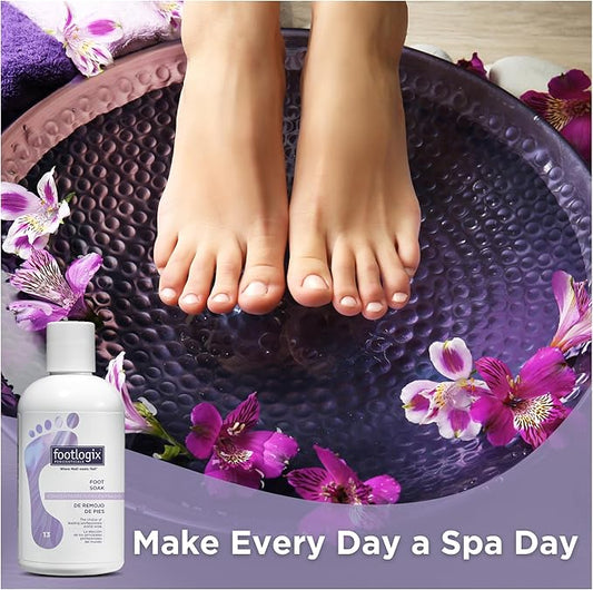 FOOTLOGIX Foot Soak Concentrate, 8.45 oz - Gentle Cleansing, Foot Bath Soak, Soften Dry Feet and Calluses