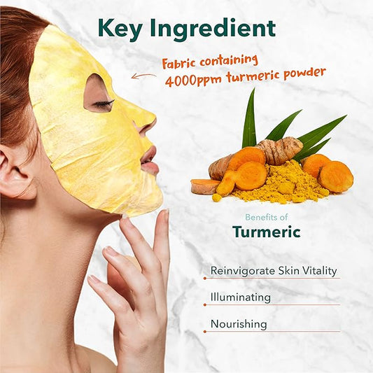 Purederm Deep Purifying Yellow O2 Bubble Mask Turmeric (5 Pack) – Bubble Face Sheet Mask for Purifying & Vitalizing