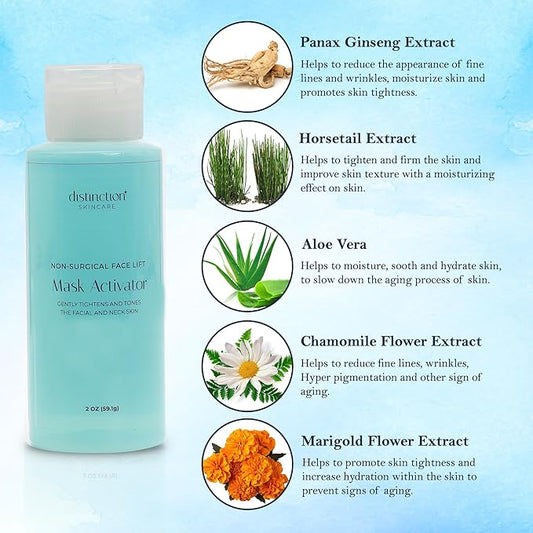 Distinction Mask Activator | Activates Distinction Mask Powder for Antiaging | Contains AHA for exfoliation (2 Fl Oz)