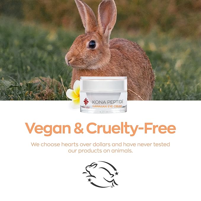 Hanalei Kona Peptide Eye Cream with Caffeine – Reduces Wrinkles, Puffiness, Dark Circles, Hydrating, Smoothing, Revitalizing Formula with Hawaiian Botanicals and Peptides – Cruelty-Free, Vegan, 0.5 oz