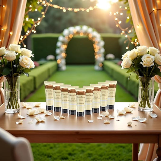 100 Pack Light Rose & Ginger Sugar Hand Cream Bulk - Travel Size Scented Hand Lotion Set for Dry Cracked Hands, Ideal Holiday Gift for Women/Nurse/Bridesmaid/Teacher Appreciation, 1.0 oz/30 ml