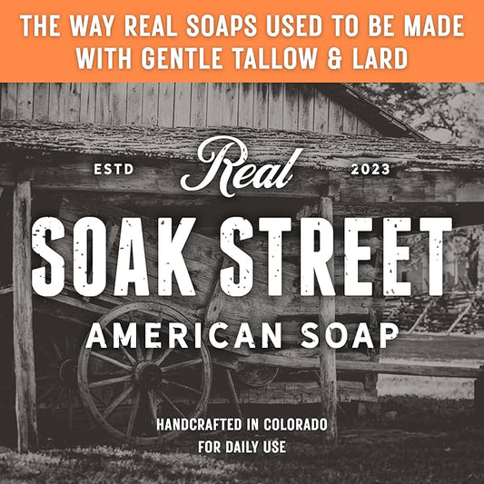 Real American Soap with Activated Charcoal & Tea Tree Oil (3 Pack) – Long-Lasting, Moisturizing Natural Bar Soap with Grass Fed Tallow, Gentle Conditioning Lard, & Coconut Oil – Daily Use