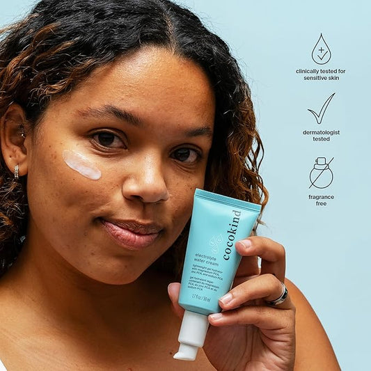 Cocokind Electrolyte Water Cream | Lightweight Water Gel Moisturizer | Balanced Hydrating Day Cream for All Skin Types | 1.7 Fl Oz