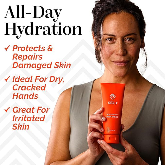 sibu Moisturizing Body Cream, Lotion Made From Premium Himlayan Sea Buckthorn (6oz, 3-pack) – Lightweight & Hydrating Moisturizer That Protects & Repairs Skin