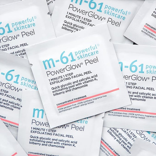 m-61 PowerGlow Peel | Exfoliating Facial Peel With Glycolic, Salicylic Acid. 1 Minute, 1 Step - 60 Treatments