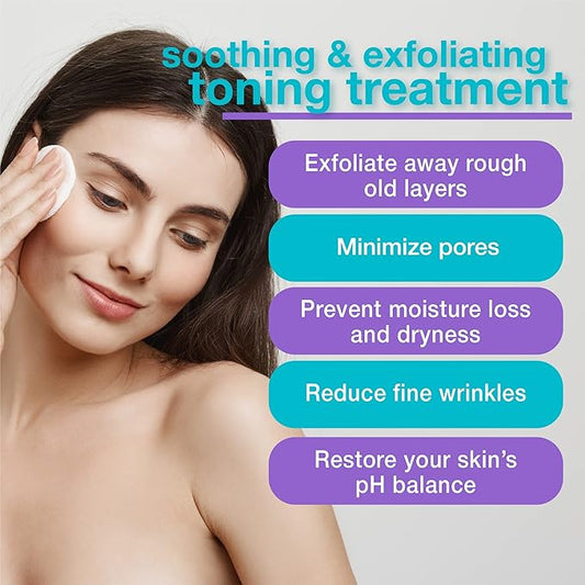 7% Glycolic Acid Toner with Rose Water, Witch Hazel, and Aloe Vera Gel – Alcohol & Oil Free Exfoliating AHA Face Toner – Improves Wrinkles, Dullness, Pores, Skin Tone & Texture, 6 oz.