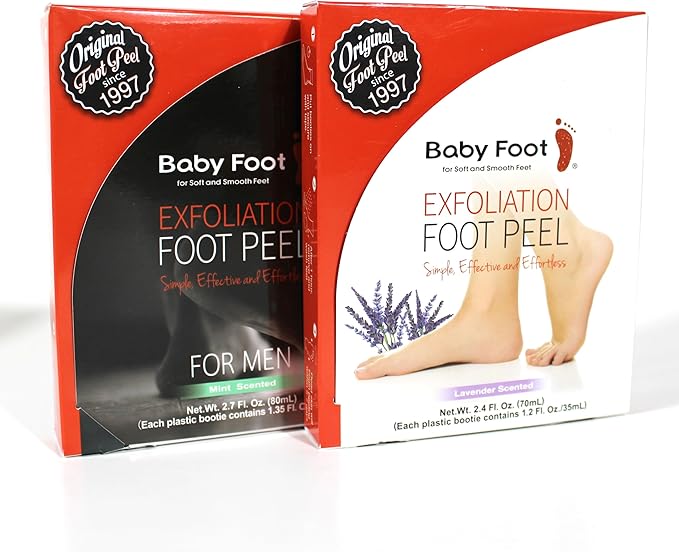 Baby Foot Original Foot Peel Mask with Men's Foot Peel - Repair Rough, Dry Cracked Feet and remove Dead Skin, Repair Heels and enjoy Baby Soft Smooth Feet - 2.4 Fl. Oz