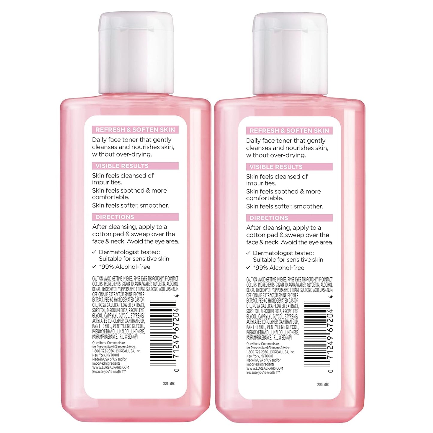π¦ L'Oreal Paris Hydrafresh Face Toner β Pro-Vitamin B5 for Smooth & Bright Skin (2 Count)