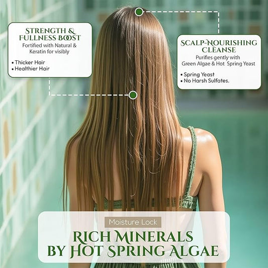 Itchy Scalp Shampoo for Women & Men, Daily Clarifying Shampoo with Hot Spring Yeast, Green Algae & Amino Acid from Japan, Paraben & Sulfate Free, SHAMPOO ROUTINE CARE, 10.1 Fl Oz