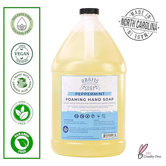 Adams Handmade Soap Liquid Foaming Soap 1 Gal - Peppermint