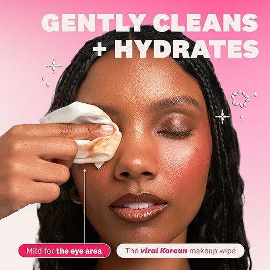 THE FACE SHOP X GLAMZILLA Rice Water Bright Cleansing Wipes On-the-Go Bundle for Face, Moisturizing, Infused with Rice Extract, Cleansing Facial Wipes, 25 Count (Pack of 3)