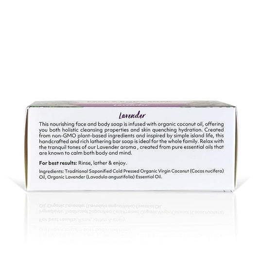 "Coco Fiji Soap Bar for Face and Body Infused With Organic Coconut Oil, Lavender Essential Oil, Natural Soap for Moisturizing & Pore Purifying Skin, 7 oz, Pack Of 3 "