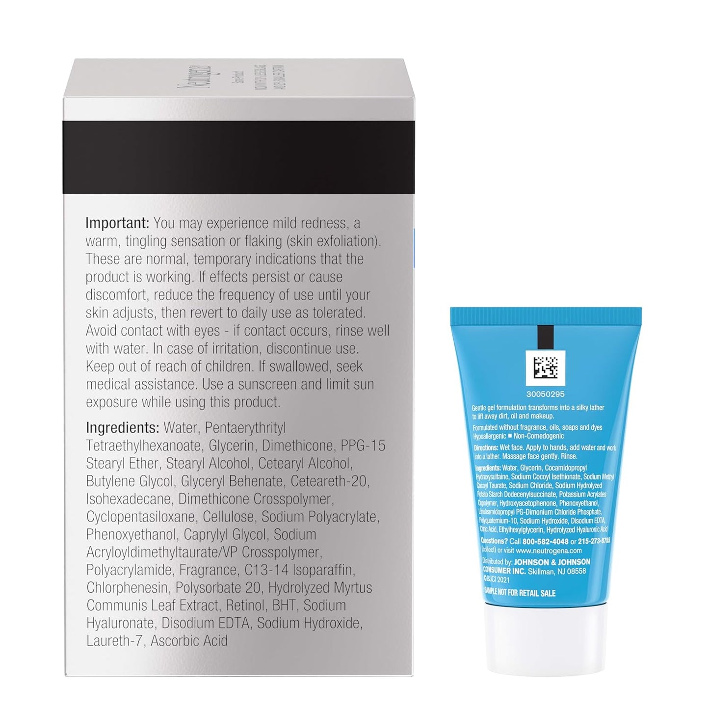 Neutrogena Rapid Wrinkle Repair Retinol Face Moisturizer with Hyaluronic Acid β Anti-Aging Face Cream + Bonus Hydro Boost Facial Cleanser, 1.7 oz + 0.5 oz Set β¨π§