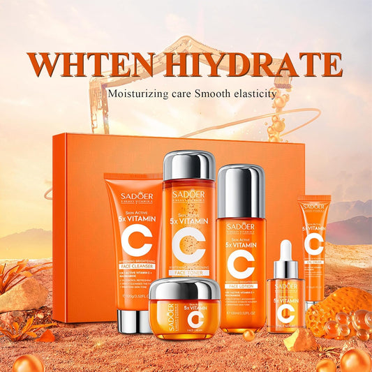 Vitamin C Skincare Set β Cleanser, Toner, Serum & Creams (Travel Size)