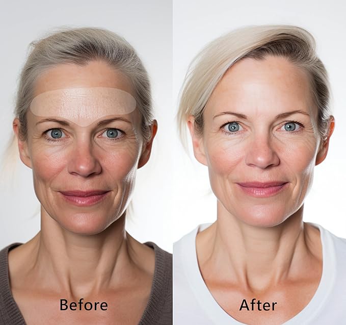 Forehead Wrinkle Patch & 4 Reusable Silicone Face Patches Set: Includes Eye Wrinkle Patches & Smile Line Patches - Improves Skin Texture, Prevent Wrinkles & Enhance Facial Radiance