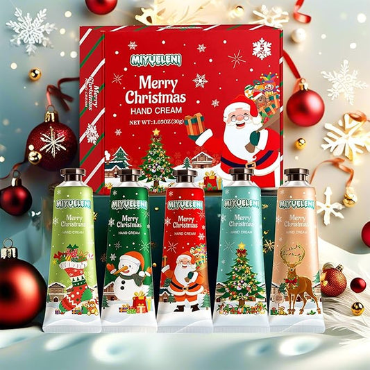 5 Pack Christmas Hand Lotion Gifts Set,Moisturizing Hand Cream for Women, Moms & Coworkers,Mini Travel Size Holiday Gifts, Stocking Stuffers & Bulk Gifts for Christmas Appreciation 30ml