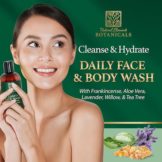 Face & Body Wash with Frankincense, Aloe Vera & Salicylic Acid | Soothing, Calming, Anti-Aging, Daily Facial Cleanser | Spa Quality Skincare