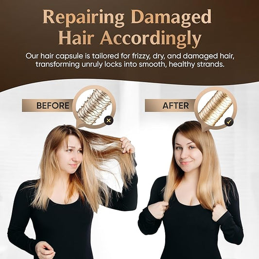 INTENPURE Hair Vitamin Capsules for Women – No Wash Argan Oil Hair Serum Treatment – 30 Ampoules for Damaged, Color-Treated, Frizzy Hair – Vitamins for Hair Growth & Hair Loss Support