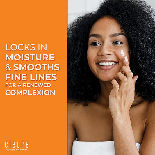 Cleure Anti-Aging Day Cream & Facial Moisturizer w/Pure Shea Butter for Sensitive Skin - Fragrance Free, Gluten, Salicylate and Paraben Free (2 oz, Pack of 2)