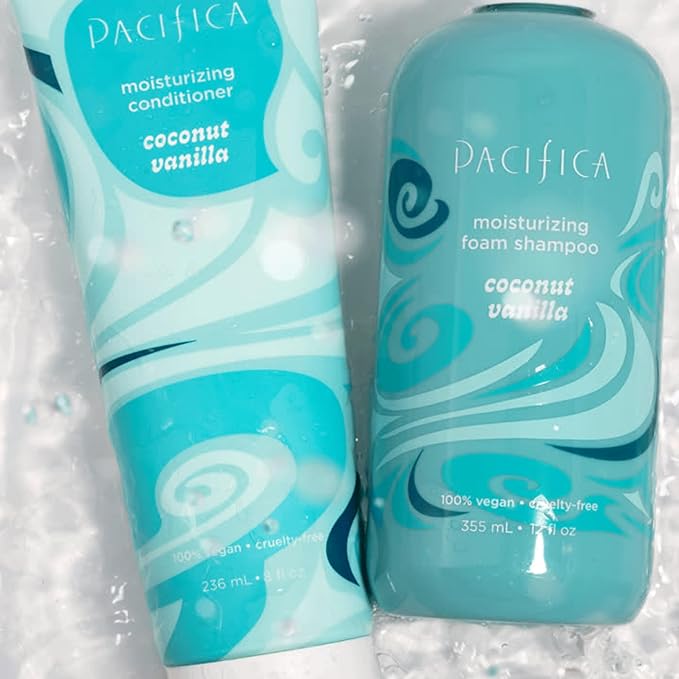 Pacifica Coconut Vanilla Moisturizing Hair Conditioner – Deep Hydrating Treatment for Dry & Damaged Hair, Restorative Shine, Vegan & Sulfate Free Clean Beauty & Hair Care 8 fl oz