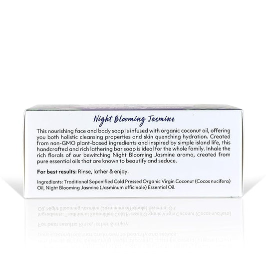 "Coco Fiji Soap Bar for Face and Body Infused With Organic Coconut Oil, Night Blooming Jasmine Essential Oil, Natural Soap for Moisturizing & Pore Purifying Skin, 7 oz, Pack Of 3 "