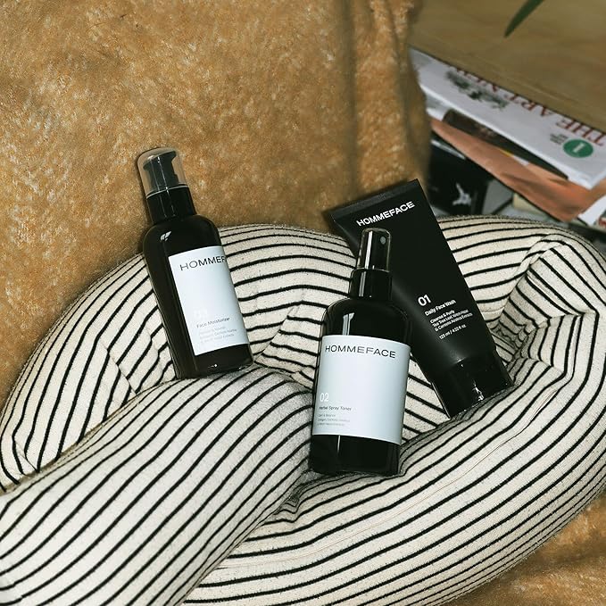 HOMMEFACE Men’s Herbal Spray Face Toner - Alcohol-Free, Hydrating & Balancing Facial Mist - Korean Skincare Technology with Witch Hazel, CICA Extract, Hyaluronic Acid, 8.45 fl oz