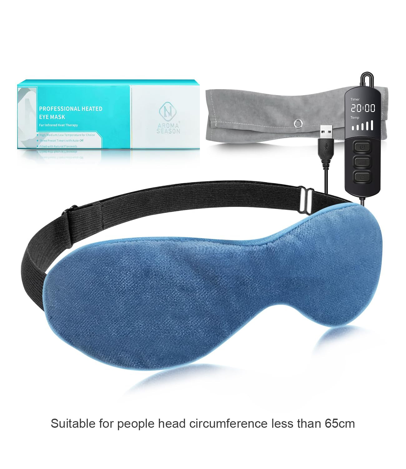 Heated Eye Mask for Dry Eyes, Warm Eye Compress with Flaxseed for MGD, Dry Eye Syndrome, FSA HSA Eligible, Chalazion Blepharitis Stye Eye Treatment, Steam Moist to Unclog Glands (Blue)