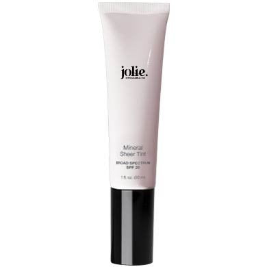 Jolie Mineral Sheer Tint SPF 20 Oil Free - Face Tinted Moisturizer - Hydration - Coverage - Sunscreen- Mineral Formula - Vegan (Fair Glow)