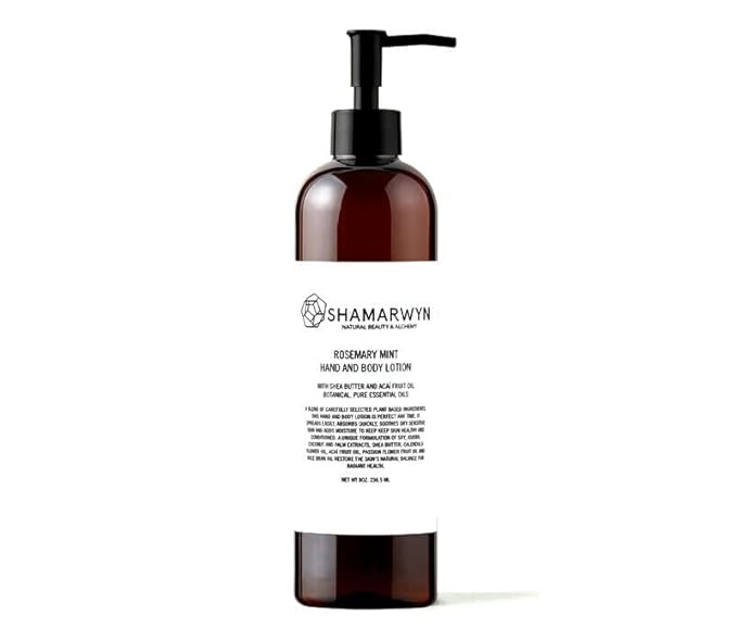 Hand & Body Lotion, Rosemary Mint, Natural-Organic, Hydrating, Shea Butter & Acaí Fruit Oil, 8oz