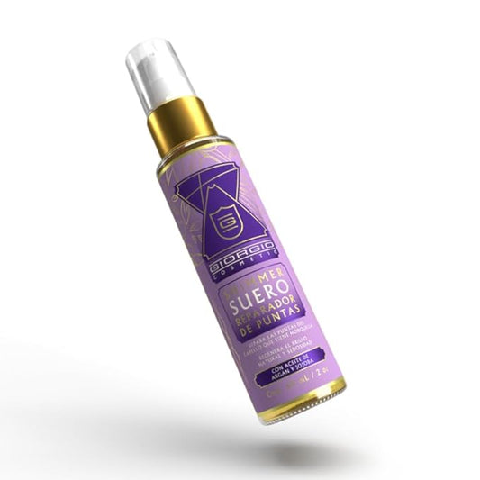 Tip Repair Shimmer Hair Treatment Serum Kera Giorgio International System All Hair Types | Shimmer Suero Reparadora De Puntas Protege Puntas Maltratadas Cierra La Cutícula Dañada Colombia (2oz – 60ml)